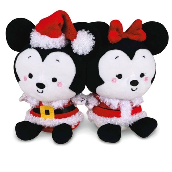 Disney Mickey and Minnie Mouse Holiday Plush Set Hallmark Better Together New - Picture 1 of 6